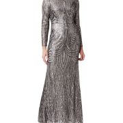 Adrianna Papell Women’s Sequined Mermaid Gown Silver Size 14 B4HP $249