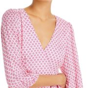 Aqua Women’s Printed Tie Waist Mini Dress Pink M B4HP $98