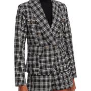 Aqua Women’s Cutaway Tweed Jacket Black L B4HP $128