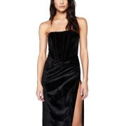 Bardot Women’s Everlasting Velour Side-Slit Dress Black Size 8 B4HP $149