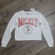 Disney Women’s Juniors’ Mickey Varsity T-Shirt White M B4HP