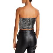 Aqua Women’s Sequin Bustier Crop Top Black XL B4HP $78