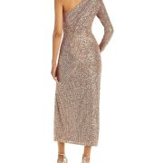 AQUA x Maeve Reilly Women’s Embellished One Shoulder Dress Pink B4HP $158