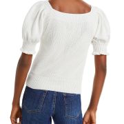 French Connection Women’s Caballo Mozart Puff Sleeve Sweater White M B4HP $98