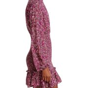 Aqua Women’s Floral Dot Print Smocked Mini Dress Pink M B4HP $118