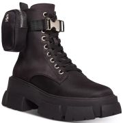 STEVE MADDEN Women’s Tanker-P Mega-Lug Lace-Up Combat Booties Black 5M (No Box)