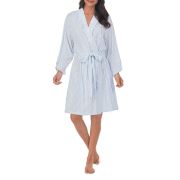 Eileen West Women’s Seersucker Striped Wrap Robe Blue S B4HP