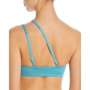 Aqua Women’s One Shoulder Cutout Bikini Top Blue L B4HP