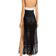 Flook the Label Women’s Crochet Tunic Swim Cover-Up Black S B4HP $189