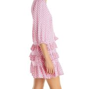 Aqua Women’s Printed Tie Waist Mini Dress Pink M B4HP $98