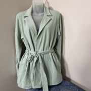 Women Skin organic Belted Cardigan with Pockets Pistaschio Green Size 1