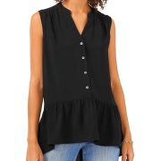 Vince Camuto Women’s Button Down Tunic Tank Black S B4HP $79 NO TAGS