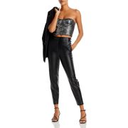 Aqua Women’s Sequin Bustier Crop Top Black XL B4HP $78