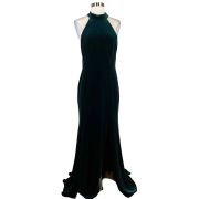 Aqua Women’s Velvet Halter Gown Green Size 8 B4HP $238