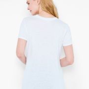 Nic + Zoe Women’s NZT Short Sleeve Shirt Tail Scoop Tee White XS B4HP $78