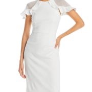 Eliza J Women’s Ruffle Sleeve Cocktail Dress White Size 6 B4HP $158