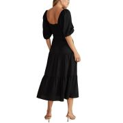 MINKPINK Women’s Audrey Cutout Puff-Sleeve Midi Dress Black L B4HP