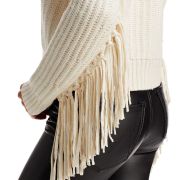 Splendid Women’s Britain Fringe Sleeve Sweater Beige M B4HP $188