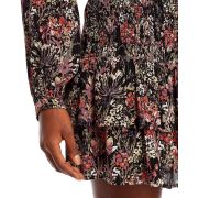 Aqua Women’s Smocked Mini Skirt black floral XL B4HP