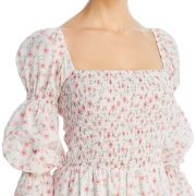 Lucy Paris Women’s Smocked Floral Print Tiered Cotton Dress Pink S B4HP $129