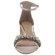 JEWEL BADGLEY MISCHKA Giona Women’s Evening Sandal Champagne Satin 7.5M B4HP