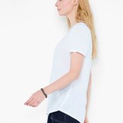 Nic + Zoe Women’s NZT Short Sleeve Shirt Tail Scoop Tee White XS B4HP $78