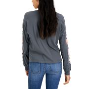 Rebellious One Women’s Juniors’ Floral-Graphic Long-Sleeve T-Shirt Grey M B4HP