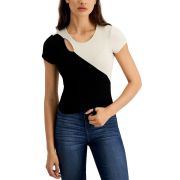 Crave Frame Women’s Juniors’ Colorblocked Top Black L B4HP