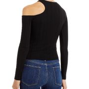 Monrow Women’s Flat Ribbed Asymmetric Top Black M B4HP $106