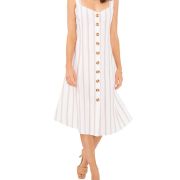 Vince Camuto Women’s Linen Striped Knee-Length Shift Dress Windsor XL B4HP $139