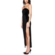 Bardot Women’s Everlasting Velour Side-Slit Dress Black Size 8 B4HP $149