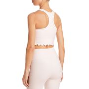 Aqua Women’s Scallop-Hem Crop Top White L B4HP