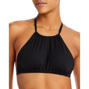 AQUA Swim Women’s High Neck Halter Bikini Top Black B4HP