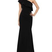 Aqua Women’s One Shoulder Ruffle Gown Black Size 0 B4HP $288