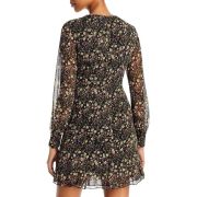 French Connection Women’s Hallie Ruffled Floral Print Dress Black XS 0 B4HP $148