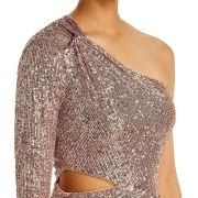 AQUA x Maeve Reilly Women’s Embellished One Shoulder Dress Pink B4HP $158