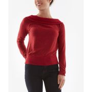 BCX Women’s Juniors’ Foldover-Boat-Neck Ruched-Cuff Sweater Red M B4HP