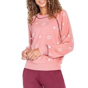 PJ Salvage Women’s Rick Rack Patty Wack Fleece Sleep Top Pink Medium B4HP