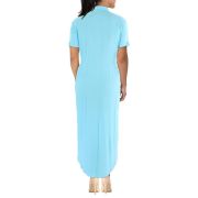 Aqua Swim Women’s Button Front Maxi Swim Cover-Up Blue B4HP $88