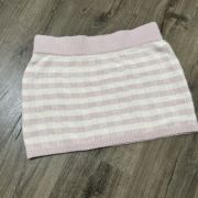 AQUA Women’s Gingham Stripe Knit Mini Skirt Light Purple XL NO TAGS B4HP