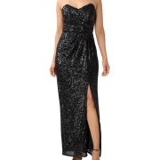 Aidan by Aidan Mattox Women’s Strapless Sequin Gown Black B4HP