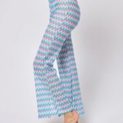 L*Space Women’s Kari Chevron Swim Cover-Up Pants Blue S B4HP $130