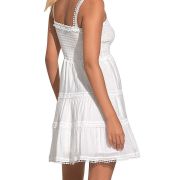 Elan Women’s Smocked Sleeveless Mini Dress White XS B4HP $98