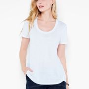 Nic + Zoe Women’s NZT Short Sleeve Shirt Tail Scoop Tee White XS B4HP $78