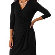 Tommy Bahama Women’s Carmela Faux-Wrap Dress Black S B4HP $148