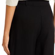 Aqua Women’s High Rise Double Pleat Trouser Wide Leg Pants Stone Black B4HP $78