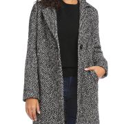 Karen Kane Women’s Herringbone Coat Grey M B4HP