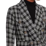 Aqua Women’s Cutaway Tweed Jacket Black L B4HP $128