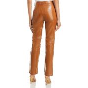 AFRM Women’s Heston Vegan Leather High Rise Straight Leg Pants Brown B4HP $88