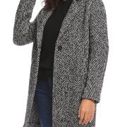 Karen Kane Women’s Herringbone Coat Grey M B4HP